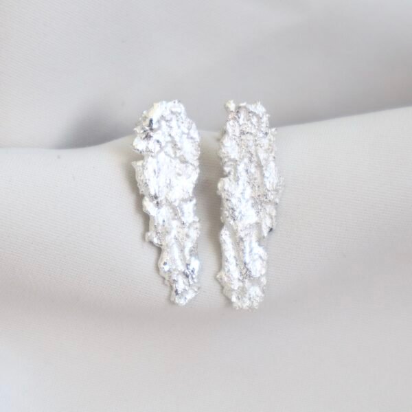 -Long silver ״stone״ earrings- - Image 5