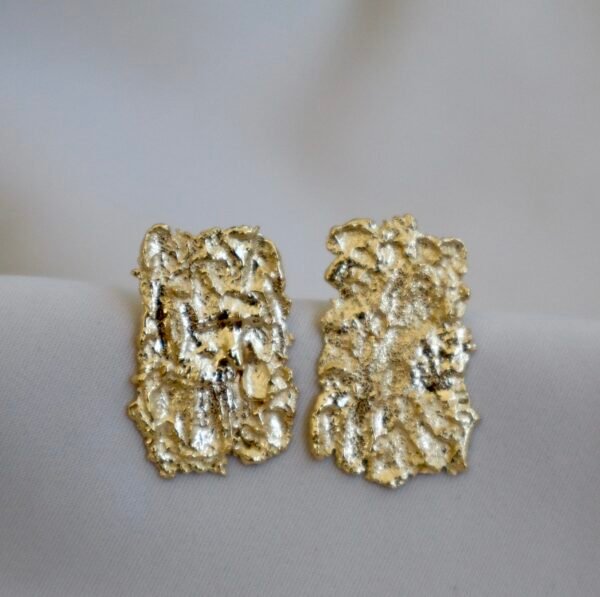 -Gold stone earrings- - Image 4