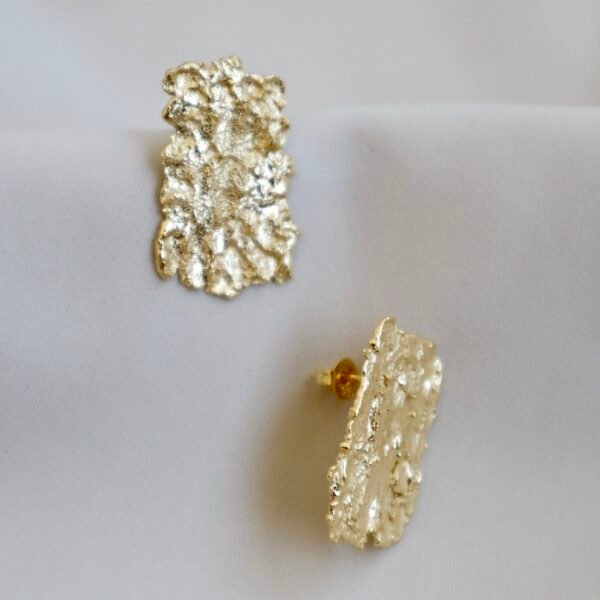 -Gold stone earrings- - Image 6